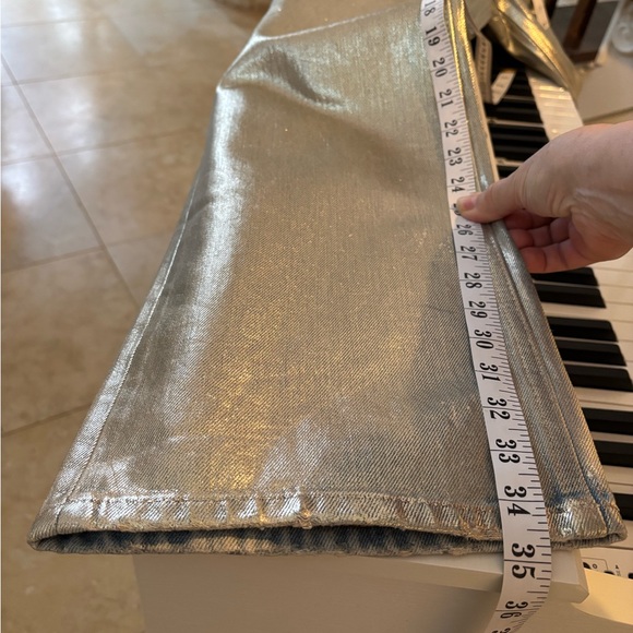 NWT ZARA MID WAIST TRF WIDE LEG FOIL WOMEN JEANS Size 4 - Picture 15 of 15